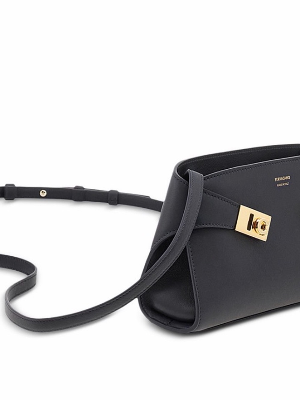 Salvatore Ferragamo Navy Leather Shoulder Bag with Gold Hardware NWT - Picture 14 of 15